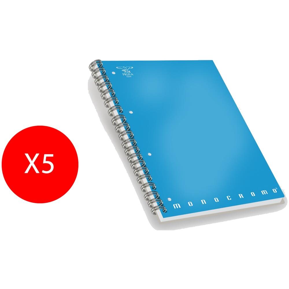 Quaderno Mini Monocromo Righe Senza Margine 1r A5 Forato 210x148mm 02155591r 5 Pezzi - Foto 1