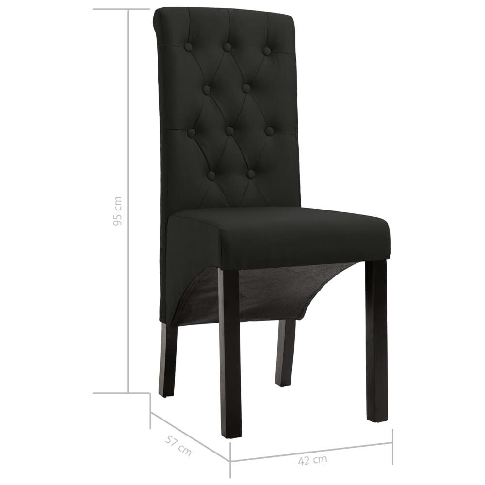 Sedie Da Pranzo 4 Pz Nere In Tessuto - Foto 8