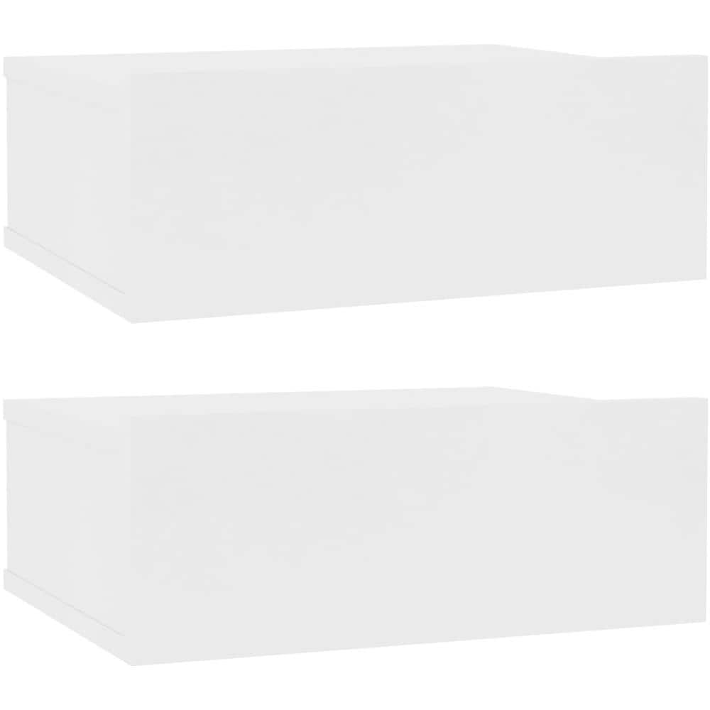 Comodini Pensili 2pz Bianchi 40x30x15 cm in Legno Multistrato - Foto 2