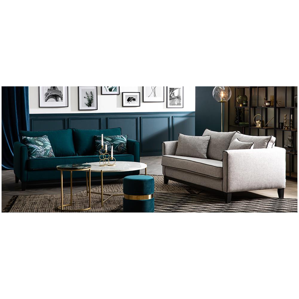 Divano Ad Angolo Destro 5 Posti In Velluto Blu Pavone Julian Maisons Du Monde
