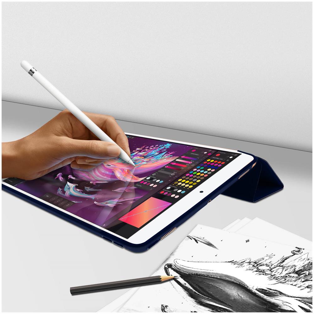 Custodia Ipad Air 3 2019 E Ipad 10.5 Sportellino Supporto Video / Tastiera Blu - Foto 2