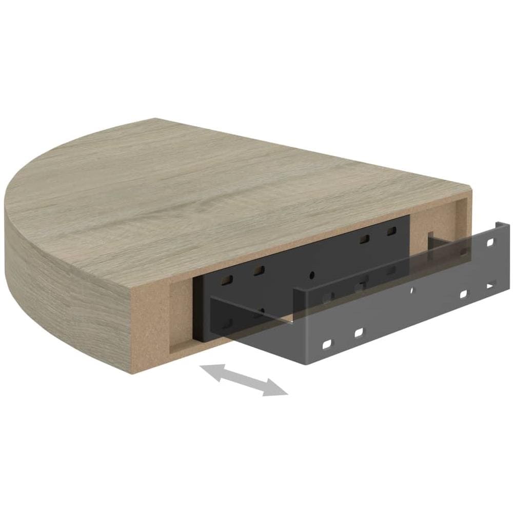 Scaffali Angolari A Parete 4 Pz Rovere 25x25x3,8 Cm Mdf - Foto 7
