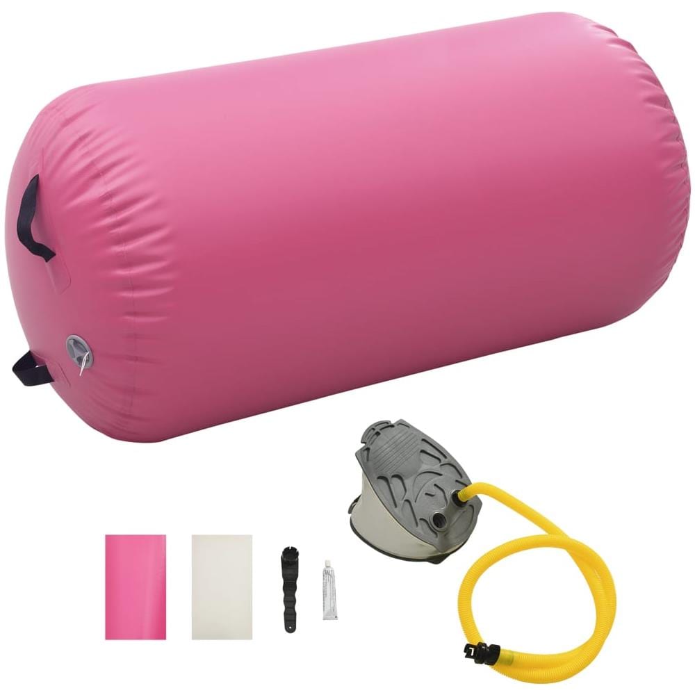 Rullo da Ginnastica Gonfiabile con Pompa 120x90 cm in PVC Rosa - Foto 1