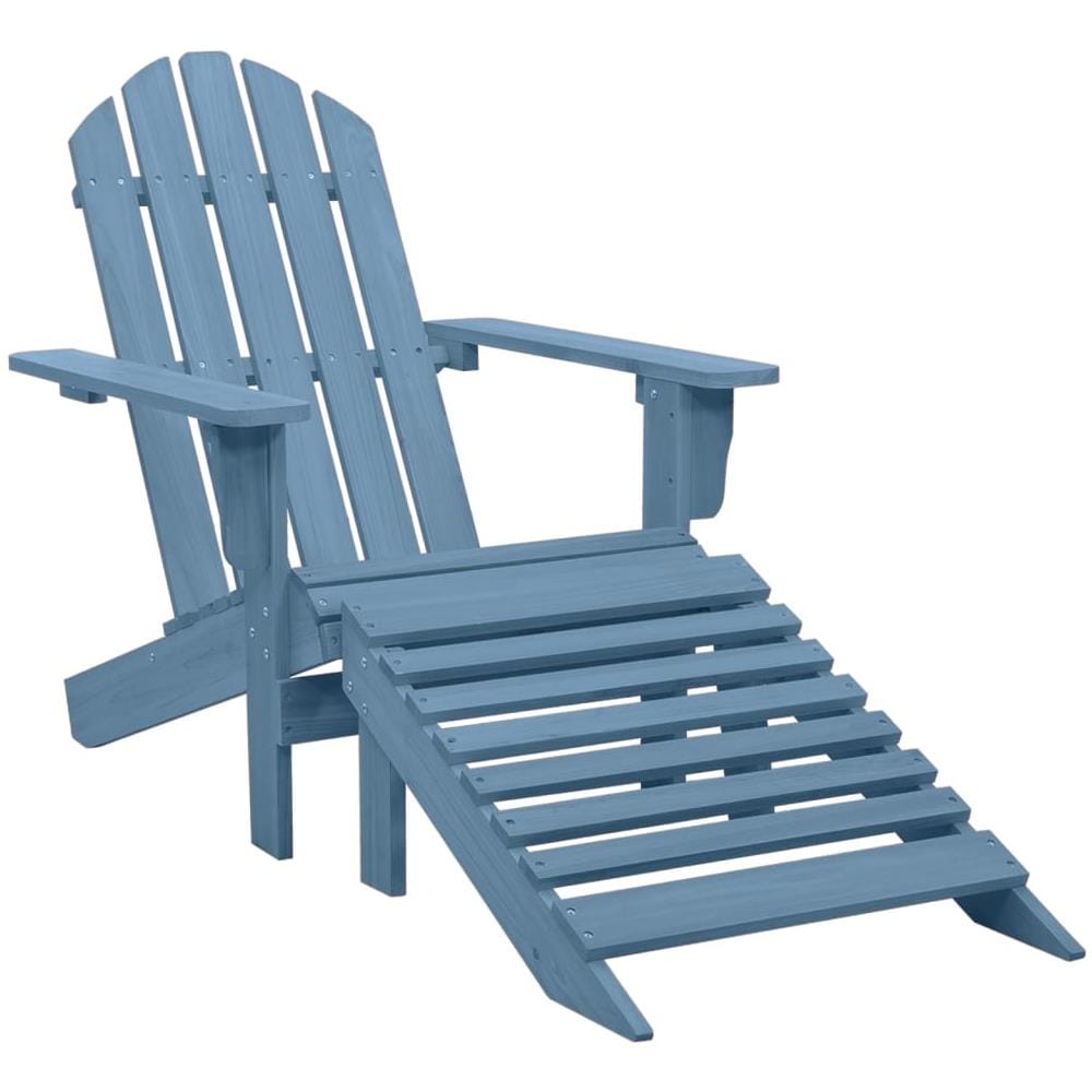 Sedia Giardino Adirondack con Ottomana Massello di Abete Blu - Foto 1