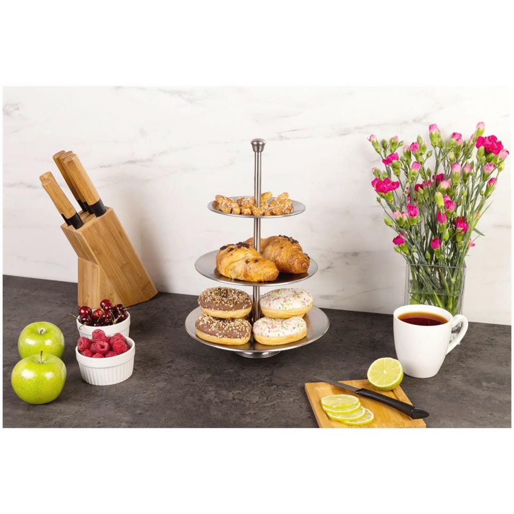 Patera In Acciaio Inox, 3 Livelli Per Torte, Torte, Frutta. . . - Foto 3