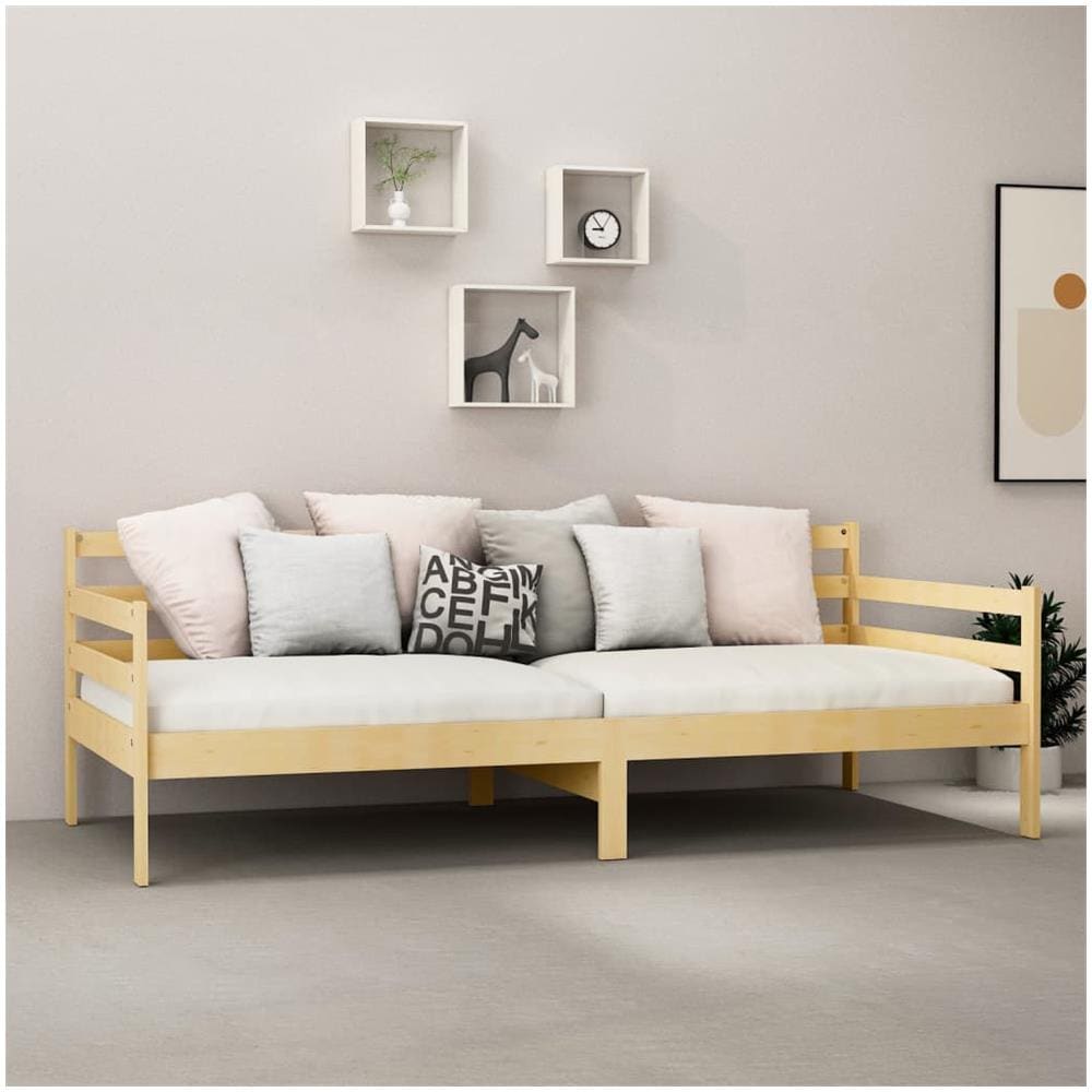 Divano Letto con Materasso 90x200 cm Legno Massello di Pino - Foto 3