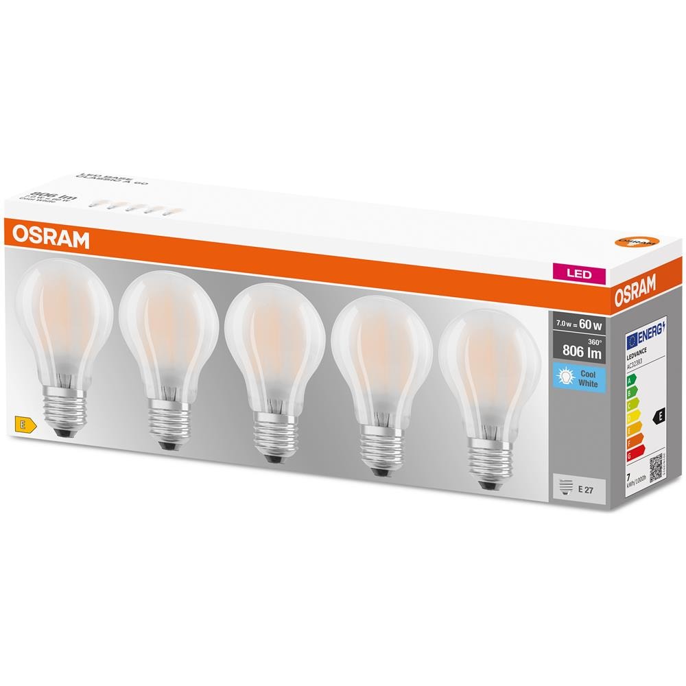 Lampada Led | Attacco: E27 | Cool White | 4000 K | 7 W | Sostituzione Per 60 W Incandescent Bulb | Opaco | Led Base Classic A - Foto 2