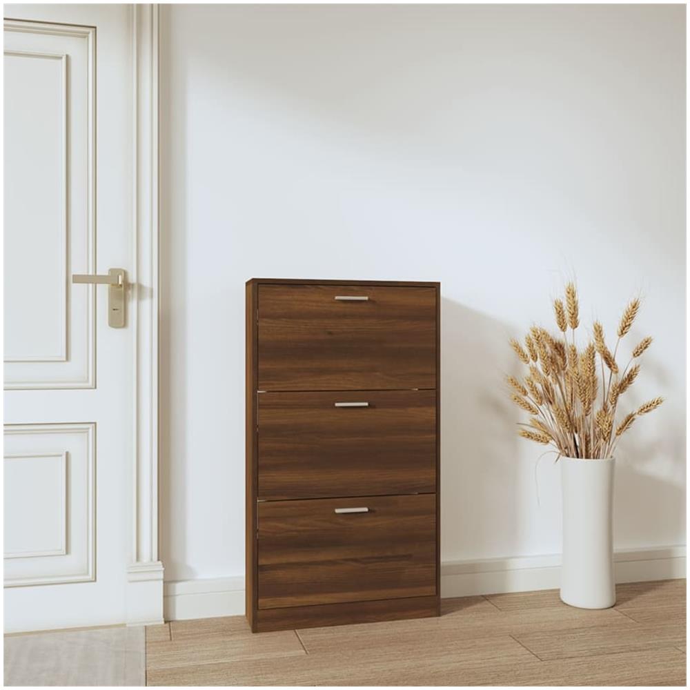 Scarpiera Rovere Marrone 59x17x108 Cm In Legno Multistrato - Foto 5
