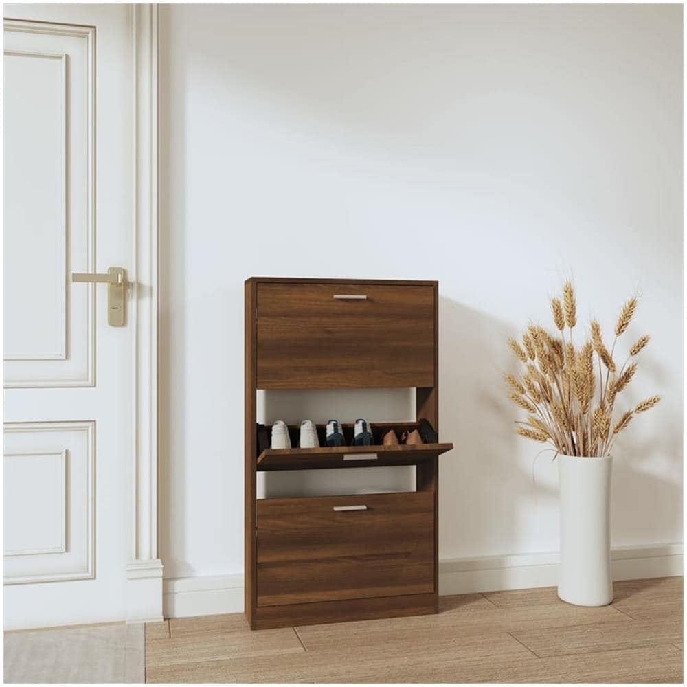 Scarpiera Rovere Marrone 59x17x108 Cm In Legno Multistrato - Foto 1
