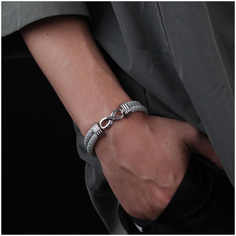 Bracciale Vintage In Pelle Intrecciata Fascino inito Grey - Foto 2