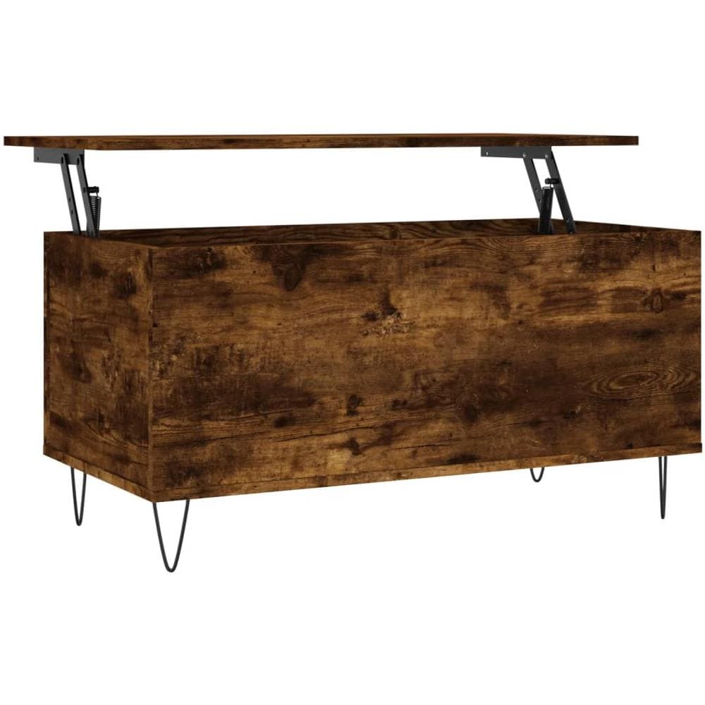 Tavolino Da Salotto Rovere Fumo 90x44,5x45 Cm Legno Multistrato - Foto 2