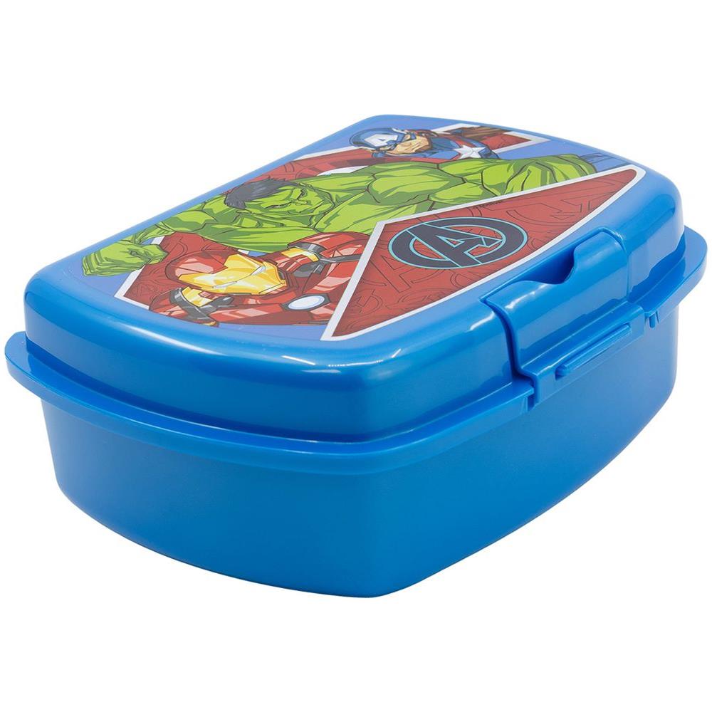 Sandwich Box Blu Per Bambini In Plastica Avengers Iron Man Hulk Captain America Utile Per Portare La Merenda Fuori Casa - Foto 2
