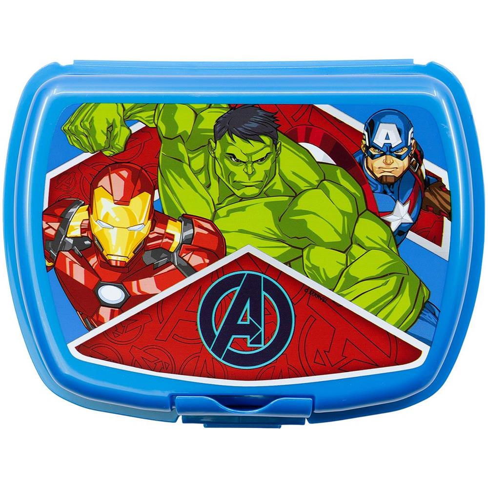 Sandwich Box Blu Per Bambini In Plastica Avengers Iron Man Hulk Captain America Utile Per Portare La Merenda Fuori Casa - Foto 3