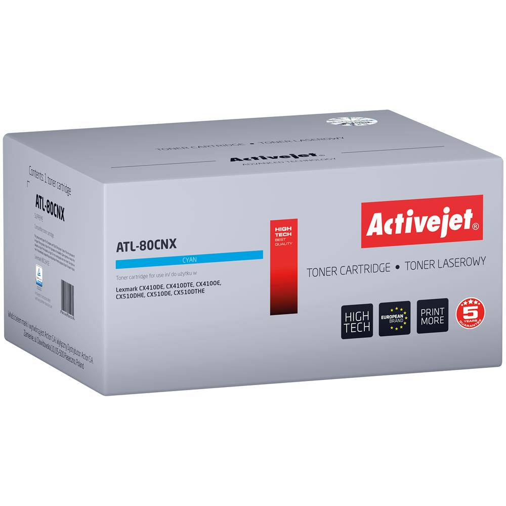 ATL-80CNX (toner sostitutivo Lexmark 80C2HCE, Supreme; 3000 pagine; blu) - Foto 1