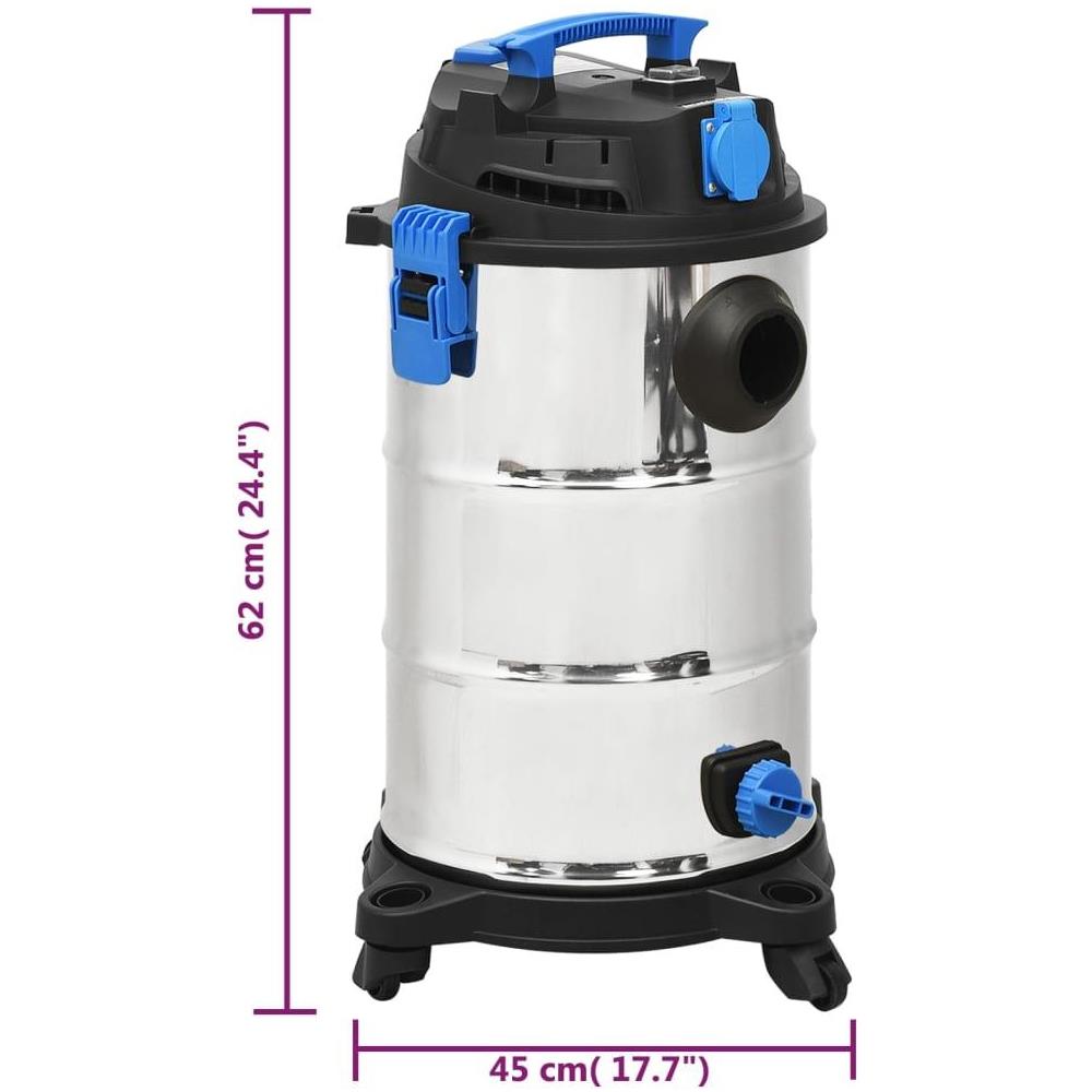 Aspirapolvere e Aspiraliquidi 1200 W 30 L Argento - Foto 10