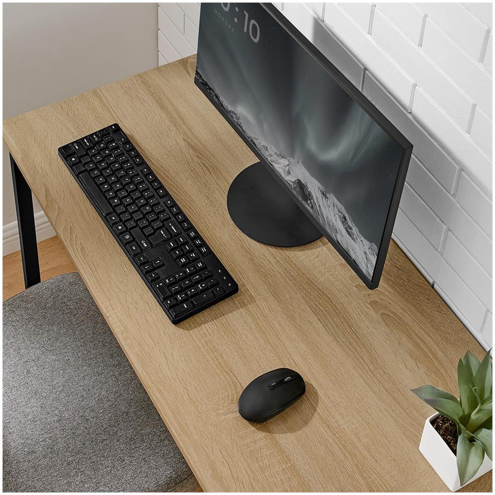 Scrivania angolare per computer Valora - Rovere Sonoma con struttura in acciaio nero 149x149 - Foto 5