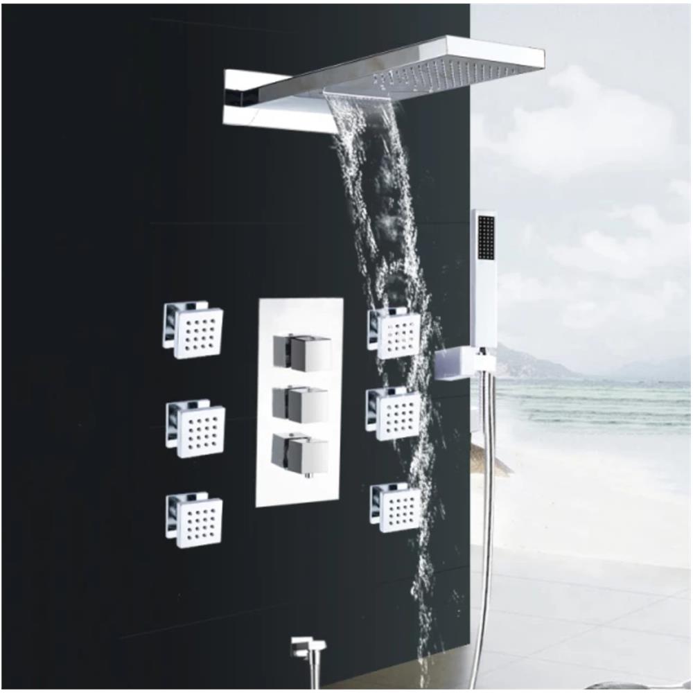 Set miscelatore doccia con massaggio, Blackswan, tipo M73.33, modello cromato lucido, misura 52 cm - Foto 2