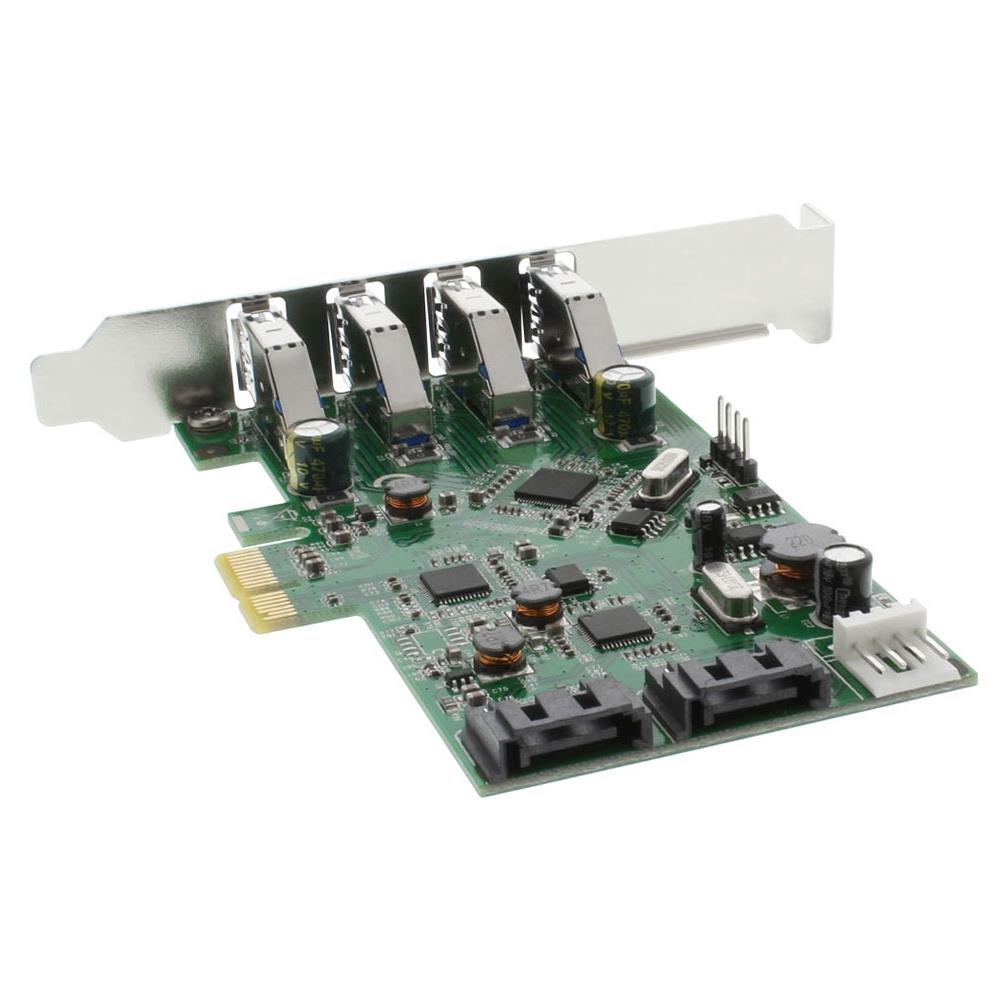 scheda usb 3.0 + sata host controller, 4x usb 3.0 + 2x sata 6gb / s, pcie (pci-express)  - Foto 2