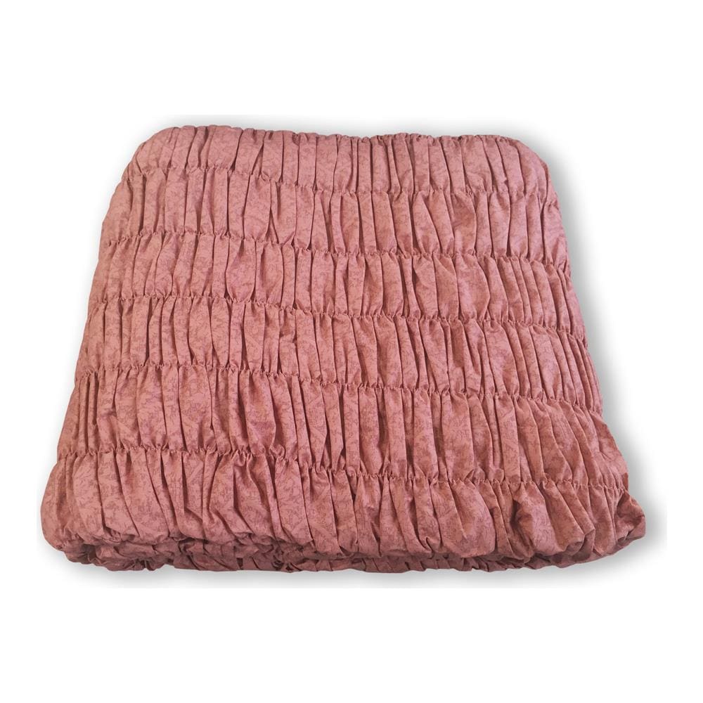 Copridivano Universale Arricciato Rosa Antico 4 Posti Rosa Antico - Foto 1