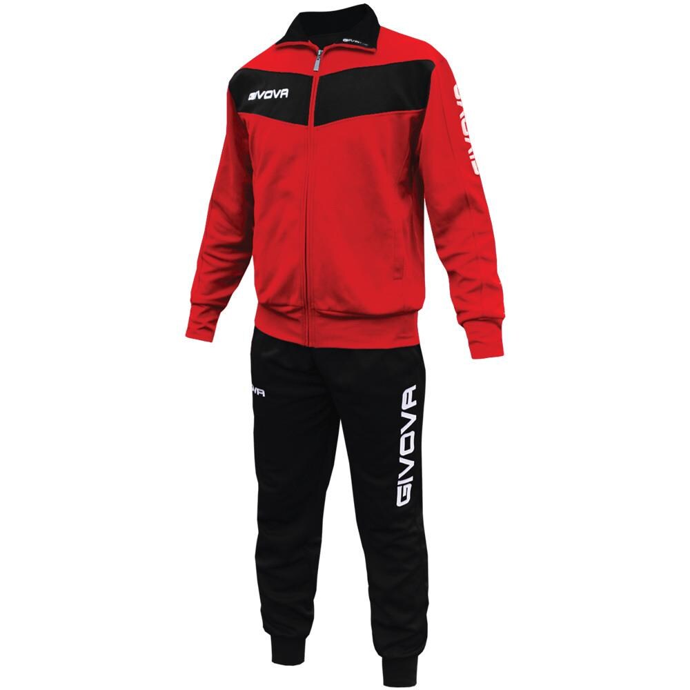 Tuta Visa Givova - Completo Di Giacca A Manica Lunga E Pantalone Di Colore Rosso / nero Taglia 2xs - Foto 1