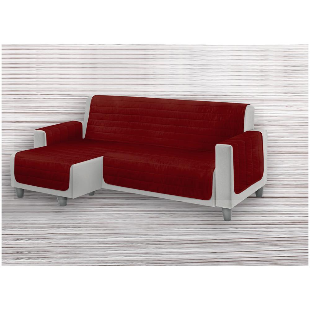 Copridivano Trapuntato Per Divani Con Penisola Destra Sinistra In Tinta Unita O.B. Penisola 190 Bordeaux - Foto 7