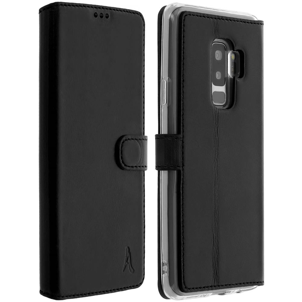 Custodia Galaxy S9 Plus Portacarte Pelle Funzione Stand Akashi Nero - Foto 1