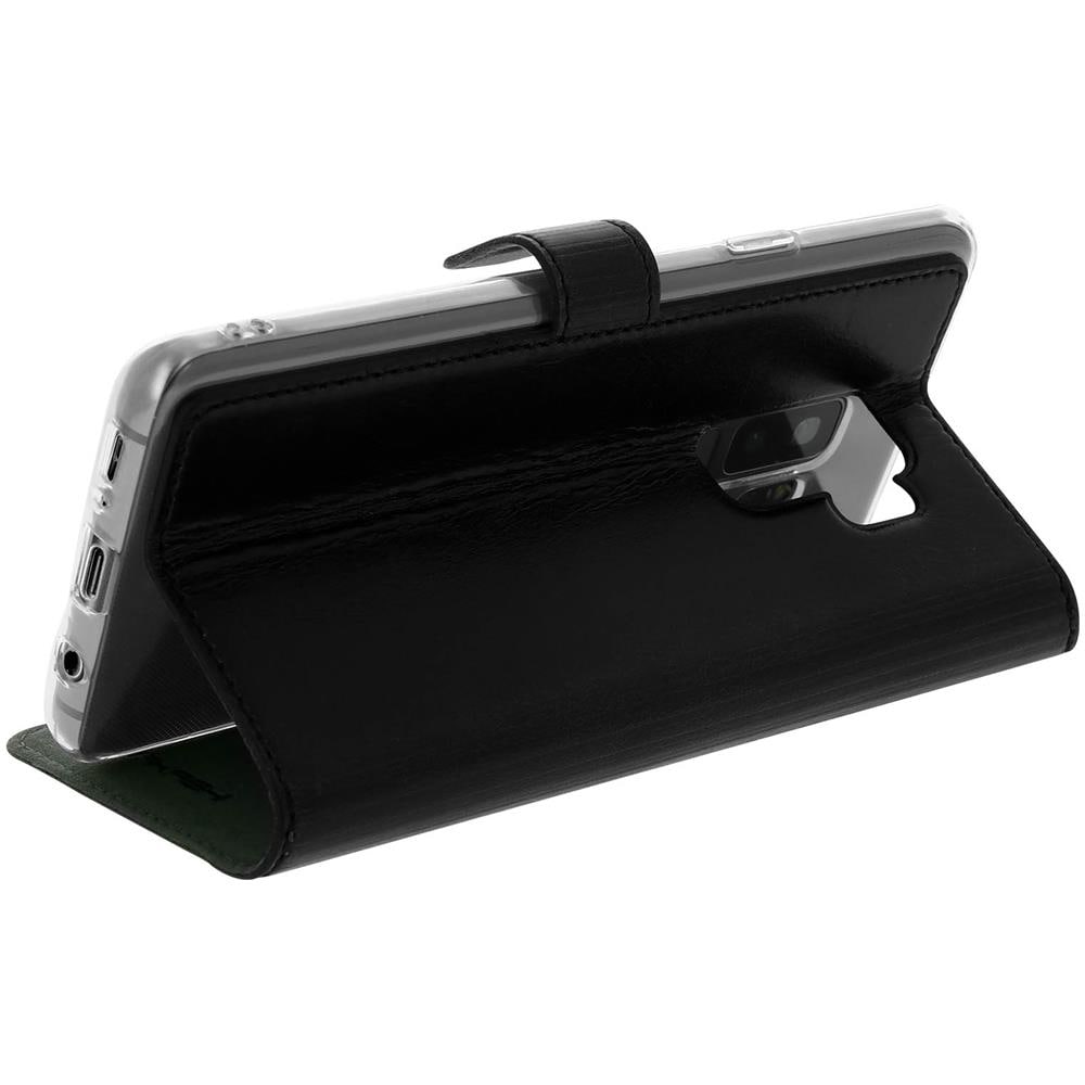 Custodia Galaxy S9 Plus Portacarte Pelle Funzione Stand Akashi Nero - Foto 5
