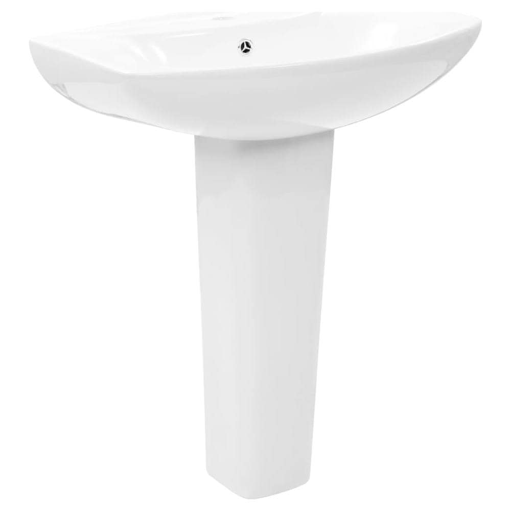 Lavandino A Colonna In Ceramica Bianca 650x520x200 Mm - Foto 2