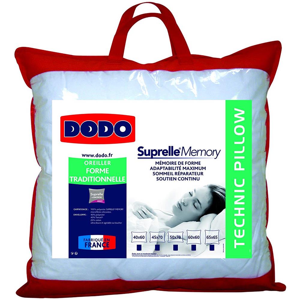 Dodo - Cuscino Suprelle Memory Classico, 65 X 65 Cm, Colore: Bianco - Foto 2