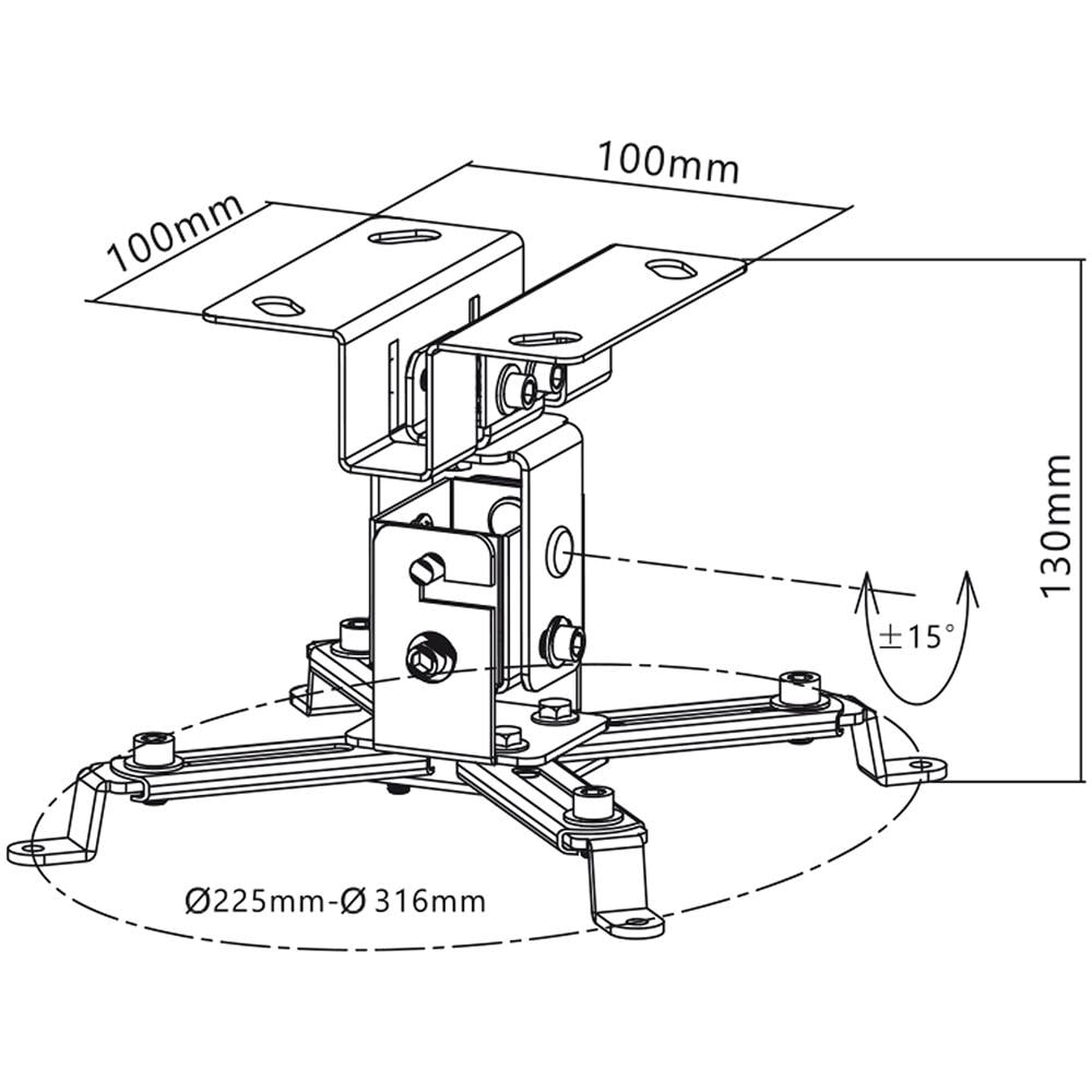Supporto Regolabile Universale Staffa Per Proiettore Videoproiettore Maclean Mc-582 - Foto 3