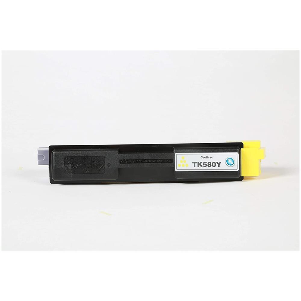 TONER COMPATIBILE - Kyocera Tk-580y Giallo 1t02ktanl0 Per Fs-c5150dn, Ecosys P6021cdn Fornito Di Intelligent Chip Capacità 2800 Copie Made In Italy - Foto 5