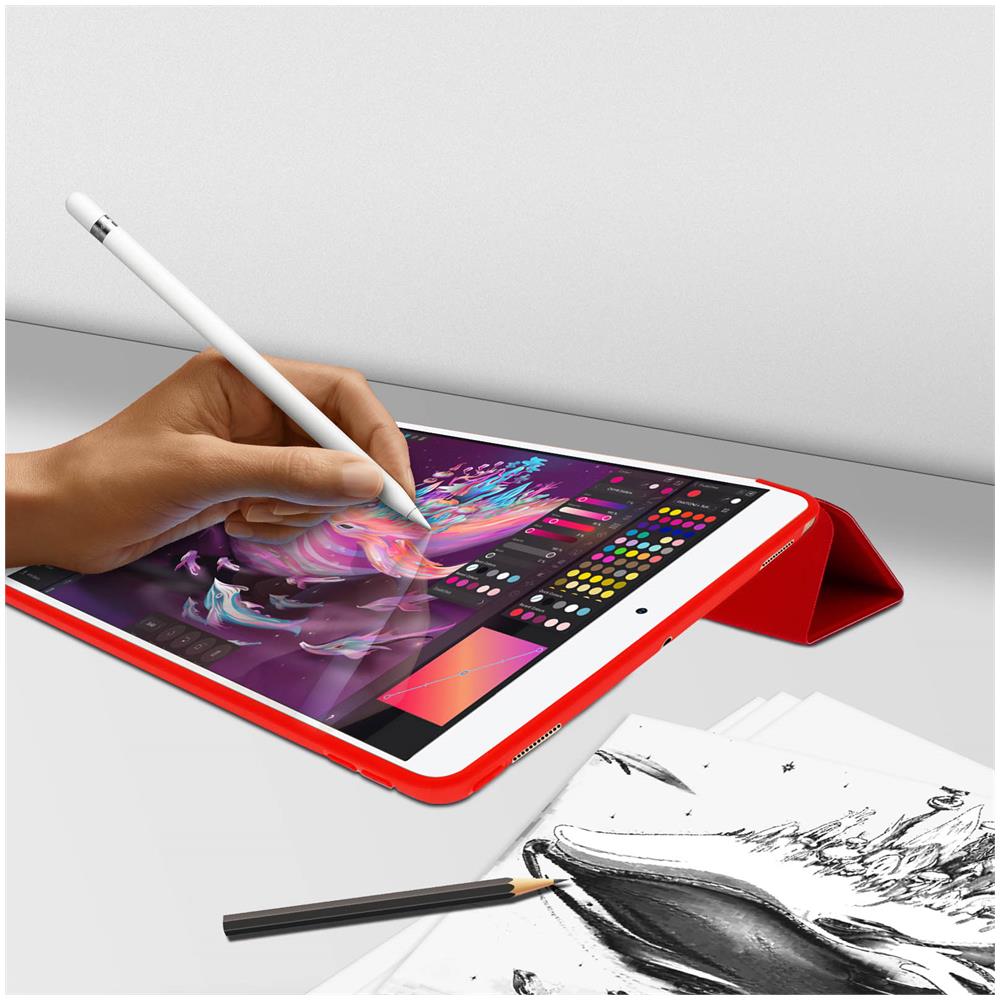 Custodia Ipad Air 3 2019 E Pro 10.5 Sportellino Supporto Video / Tastiera Rosso - Foto 5