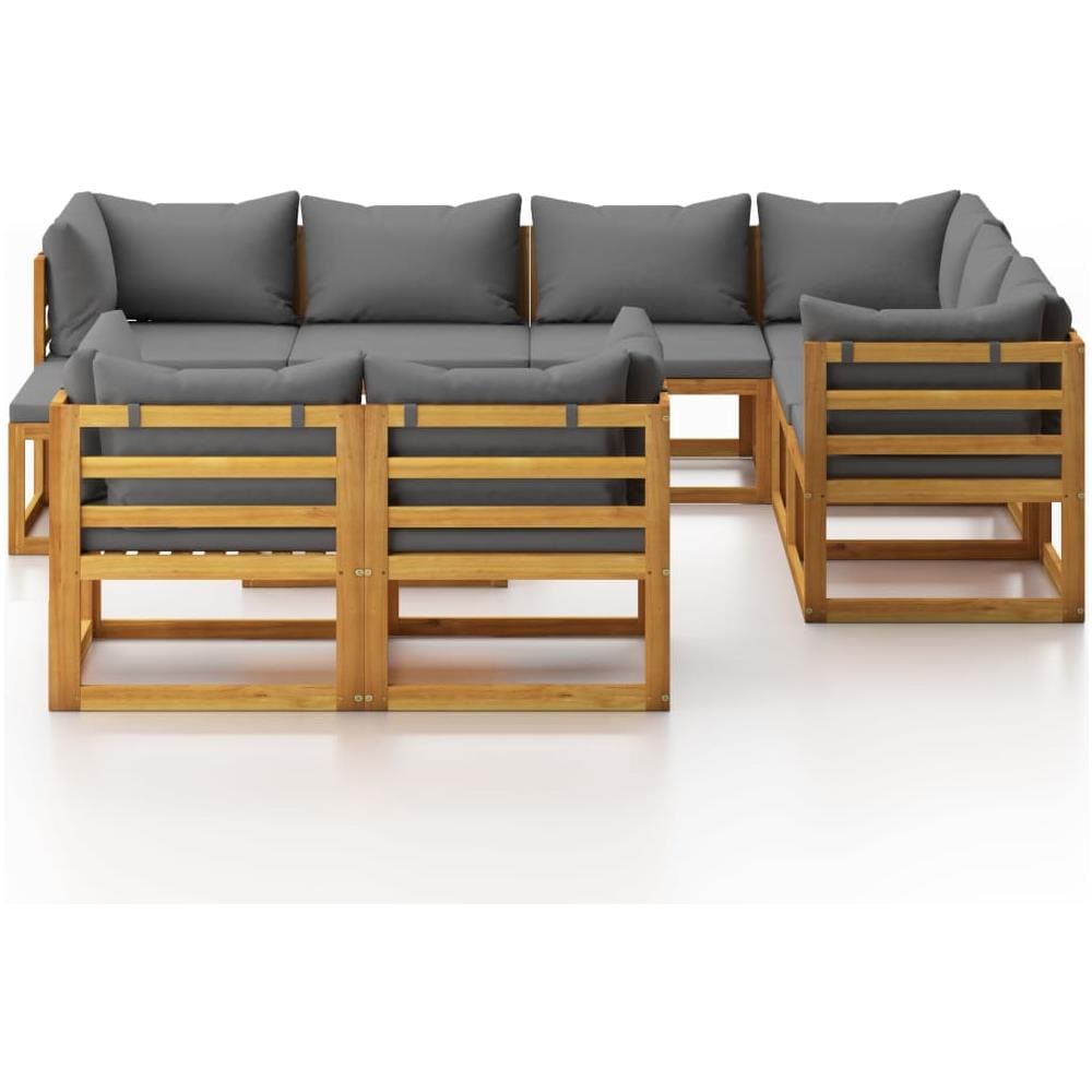 Set Divani Da Giardino 10 Pz Con Cuscini In Massello Di Acacia - Foto 2