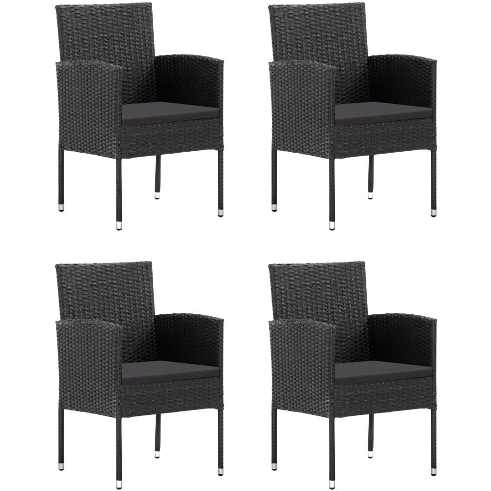 Set da Pranzo da Giardino 5 pz in Polyrattan Nero - Foto 2