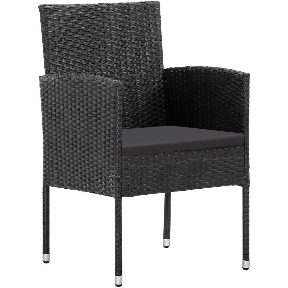 Set da Pranzo da Giardino 5 pz in Polyrattan Nero - Foto 3