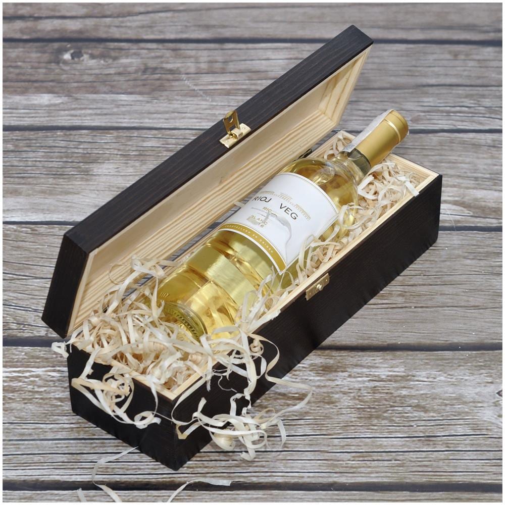 Marrone Scatola Legno Vino | 1 Bottiglia | 35,1 X 11 X 10 Cm | Coperchio E Serratura | Cassetta Confezione Perfetta Per Regalo Decoupage Stoccaggio Decorazione Artigianato - Foto 2