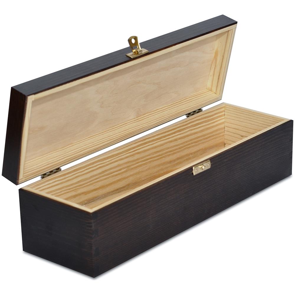 Marrone Scatola Legno Vino | 1 Bottiglia | 35,1 X 11 X 10 Cm | Coperchio E Serratura | Cassetta Confezione Perfetta Per Regalo Decoupage Stoccaggio Decorazione Artigianato - Foto 1