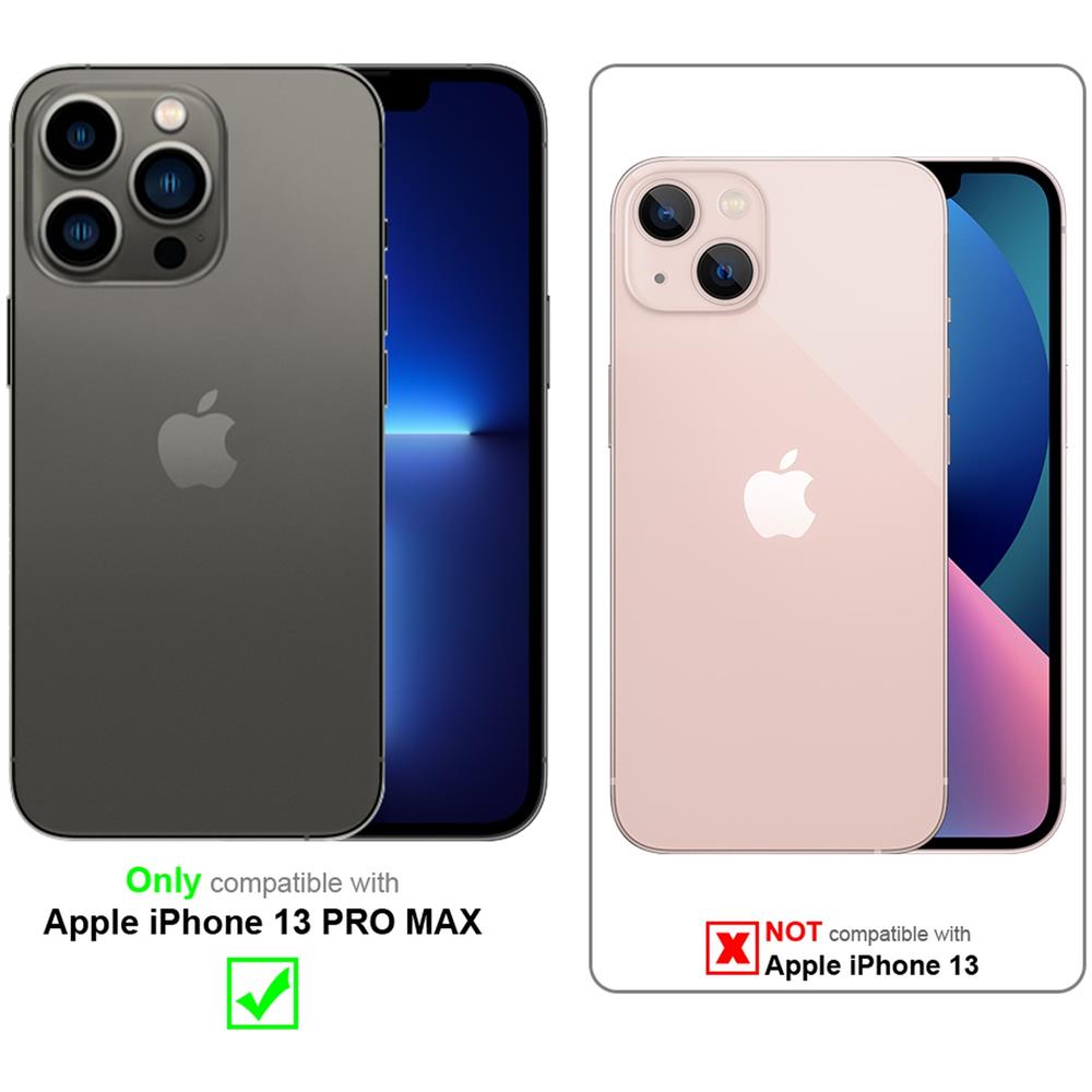 Custodia Compatibile Con Apple Iphone 13 Pro Max In Marrone Cappuccino - Coperchio Protettiva Con Chiusura Magnetica, Funzione Stand E Tasca Per Le Carte - Foto 2