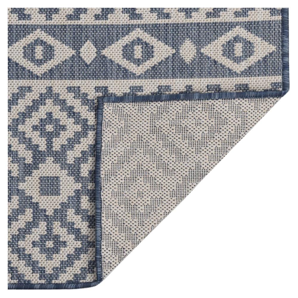 Tappeto Da Esterni A Tessitura Piatta 100x200 Cm Strisce Blu - Foto 2