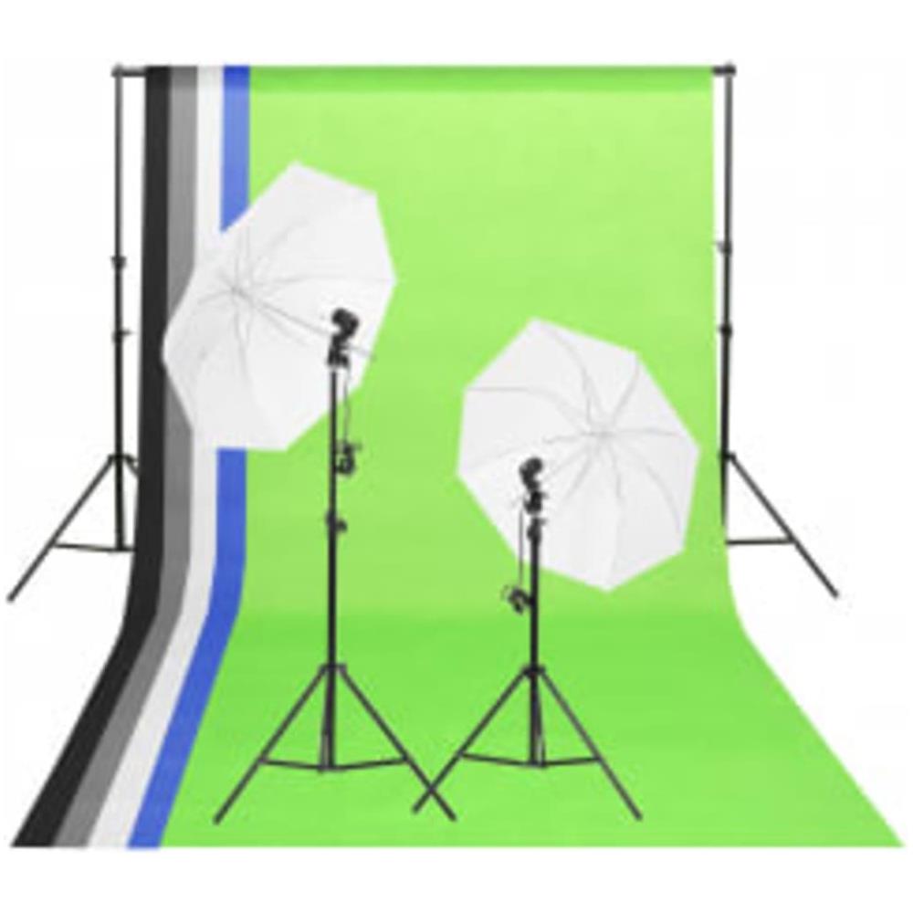Kit Per Studio Fotografico Con Set Luci, Fondale E Riflettore - Foto 2