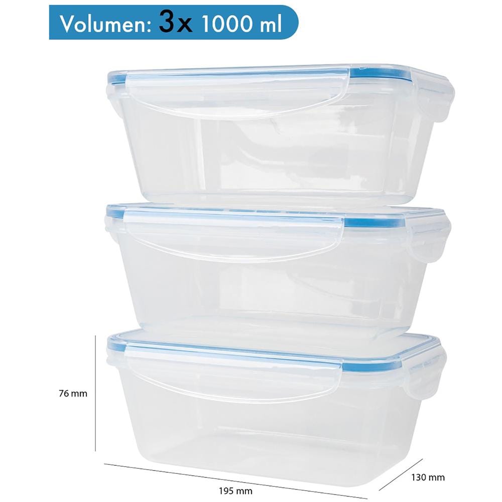 C-fhd 4006 K 3 Recipienti In Plastica Per Alimenti Con Coperchio Ermetici Contenitori Cucina - Foto 8