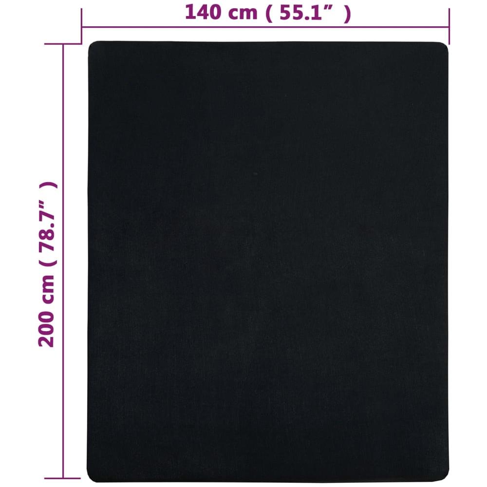 Lenzuolo Con Angoli Jersey Nero 140x200 Cm Cotone - Foto 2