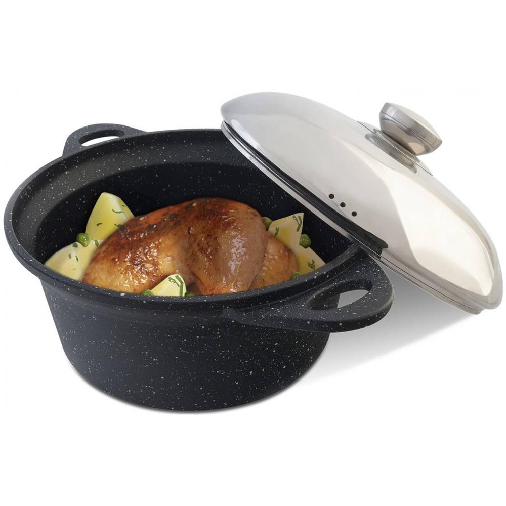 Casseruola In Pietra 24cm Kitchenpro - Venteo - Casseruola Antiaderente Con Coperchio In Vetro - Foto 1