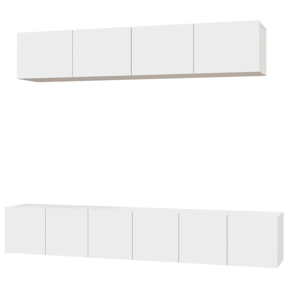 Set Di Mobili Porta Tv 5 Pz Bianco In Legno Multistrato - Foto 2