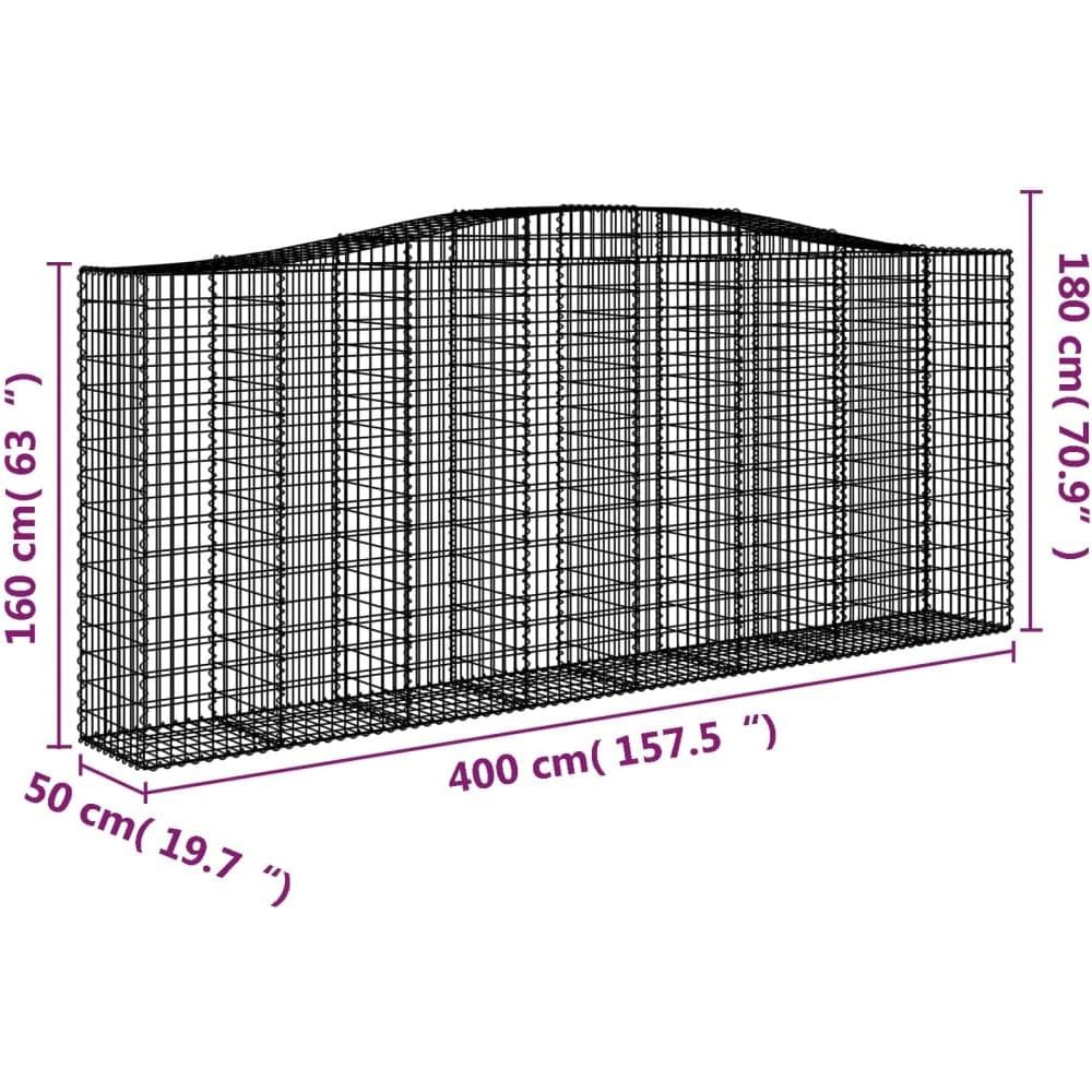 Cesti Gabbioni Ad Arco 9 Pz 400x50x160/180 Cm Ferro Zincato - Foto 5