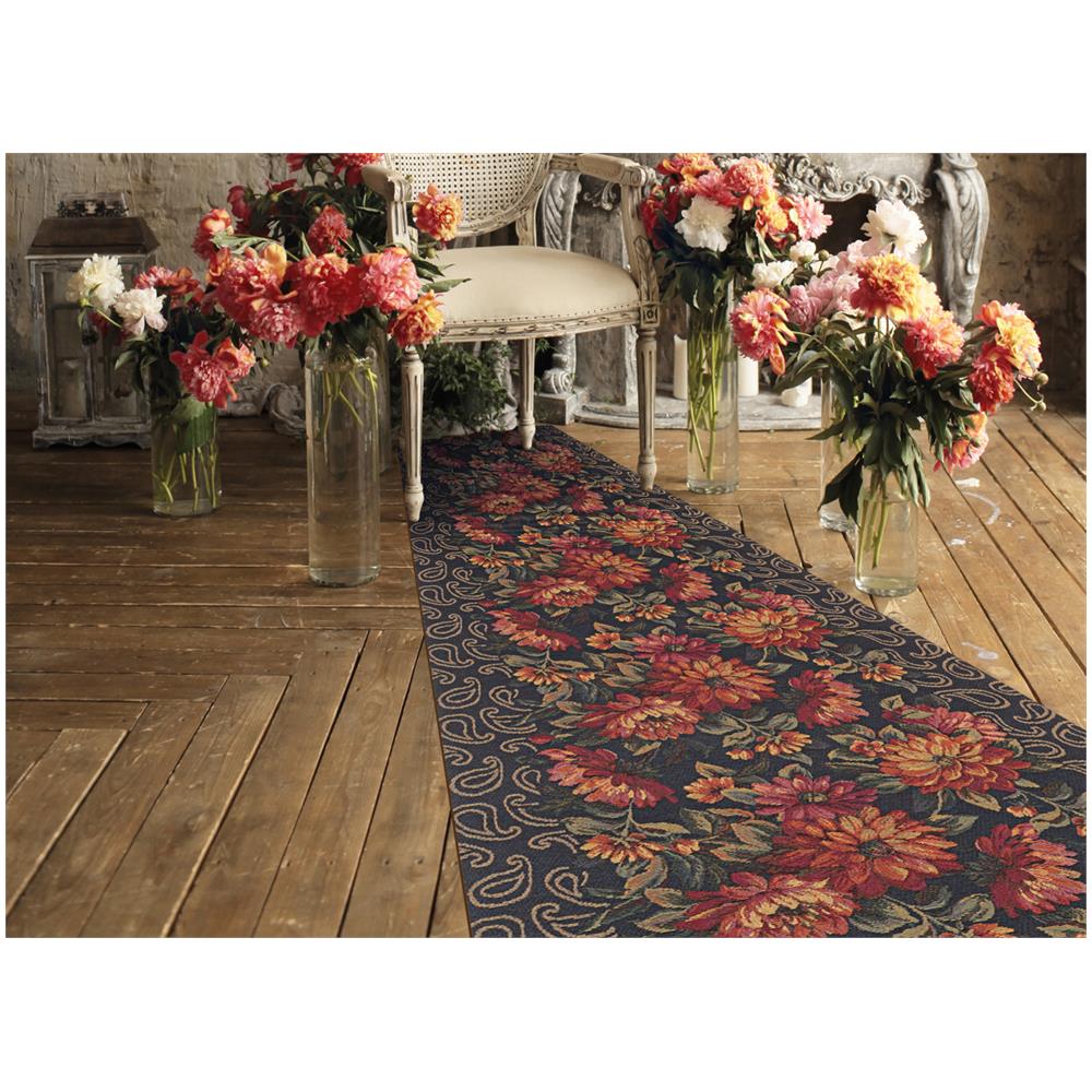 Tappeto Passatoia In Tessuto Jacquard Linea Emozioni Disegno Dalia Rosso 57x600 Rosso - Foto 1