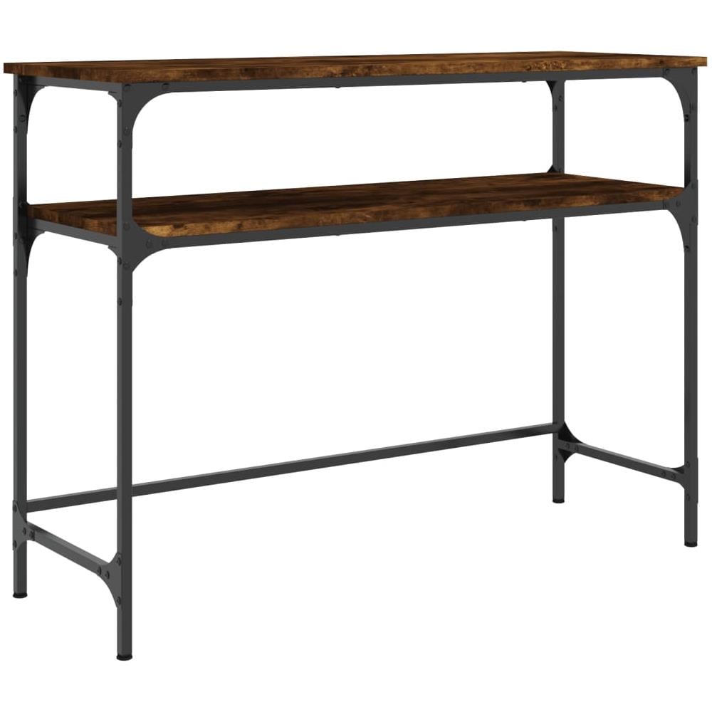 Tavolino Consolle Rovere Fumo 100x35,5x75cm Legno Multistrato - Foto 2
