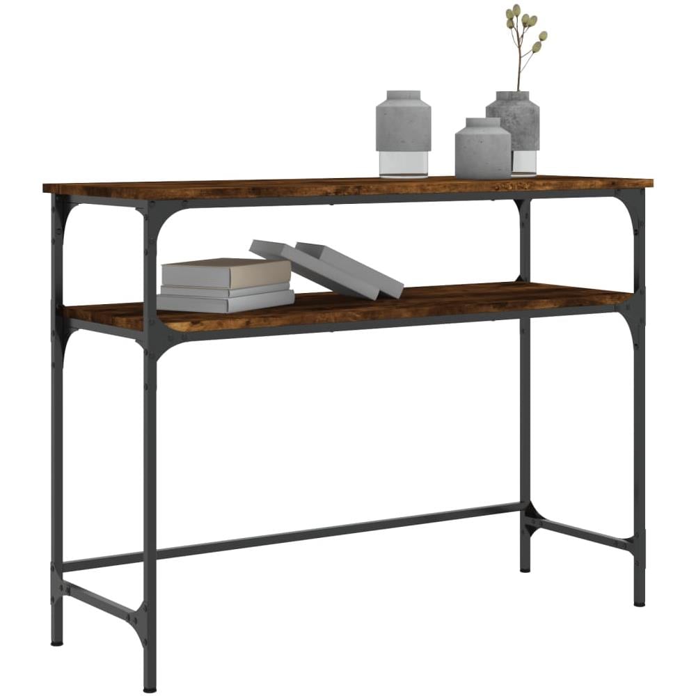 Tavolino Consolle Rovere Fumo 100x35,5x75cm Legno Multistrato - Foto 3