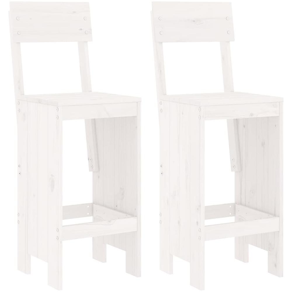 Set Bar Da Giardino 3 Pz Bianco In Legno Massello Di Pino - Foto 3