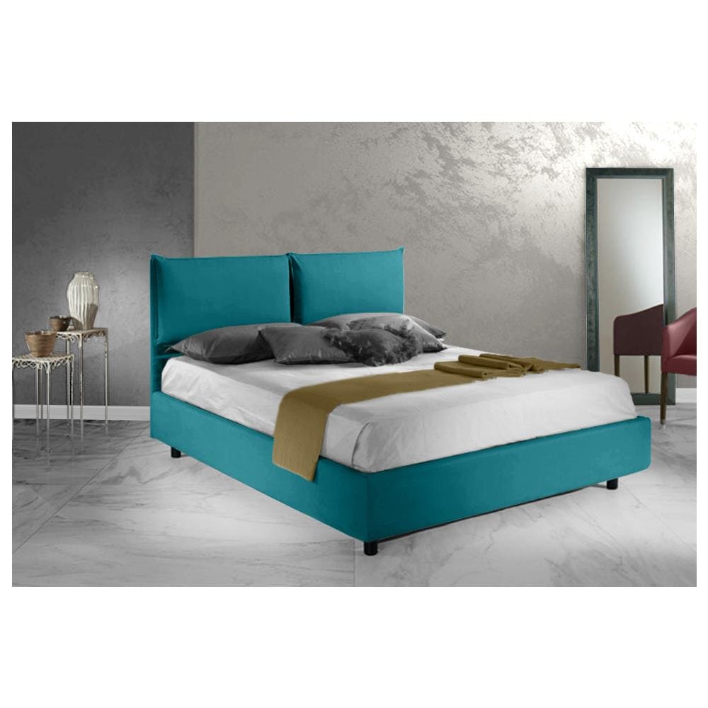 Letto Matrimoniale, Il Modello Lille E' Un Letto Semplice Ma Allo Stesso Tempo Raffinato, Rete A Doghe 160x190 Cm, Compreso Box Contenitore, Rivestimento Sfoderabile, Made In Italy - Foto 2